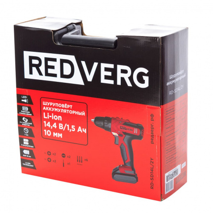 Аккумуляторная дрель-шуруповерт REDVERG RD-SD14L/2Y