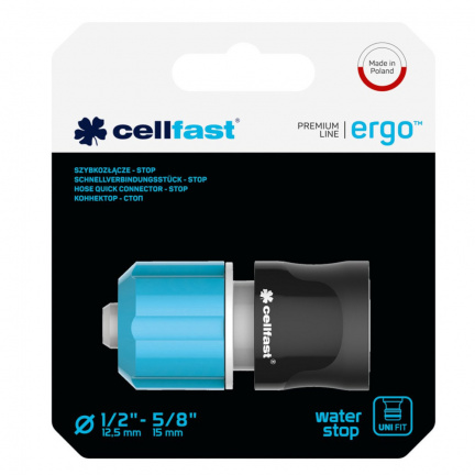 Коннектор для шланга Cellfast ERGO с автостопом 1/2''