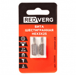 Бита REDVERG HEX3x25мм 2шт (720341)